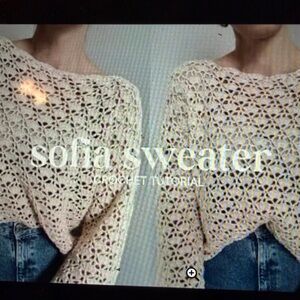 moon & madison Beige Open-Knit Sweater Sz L